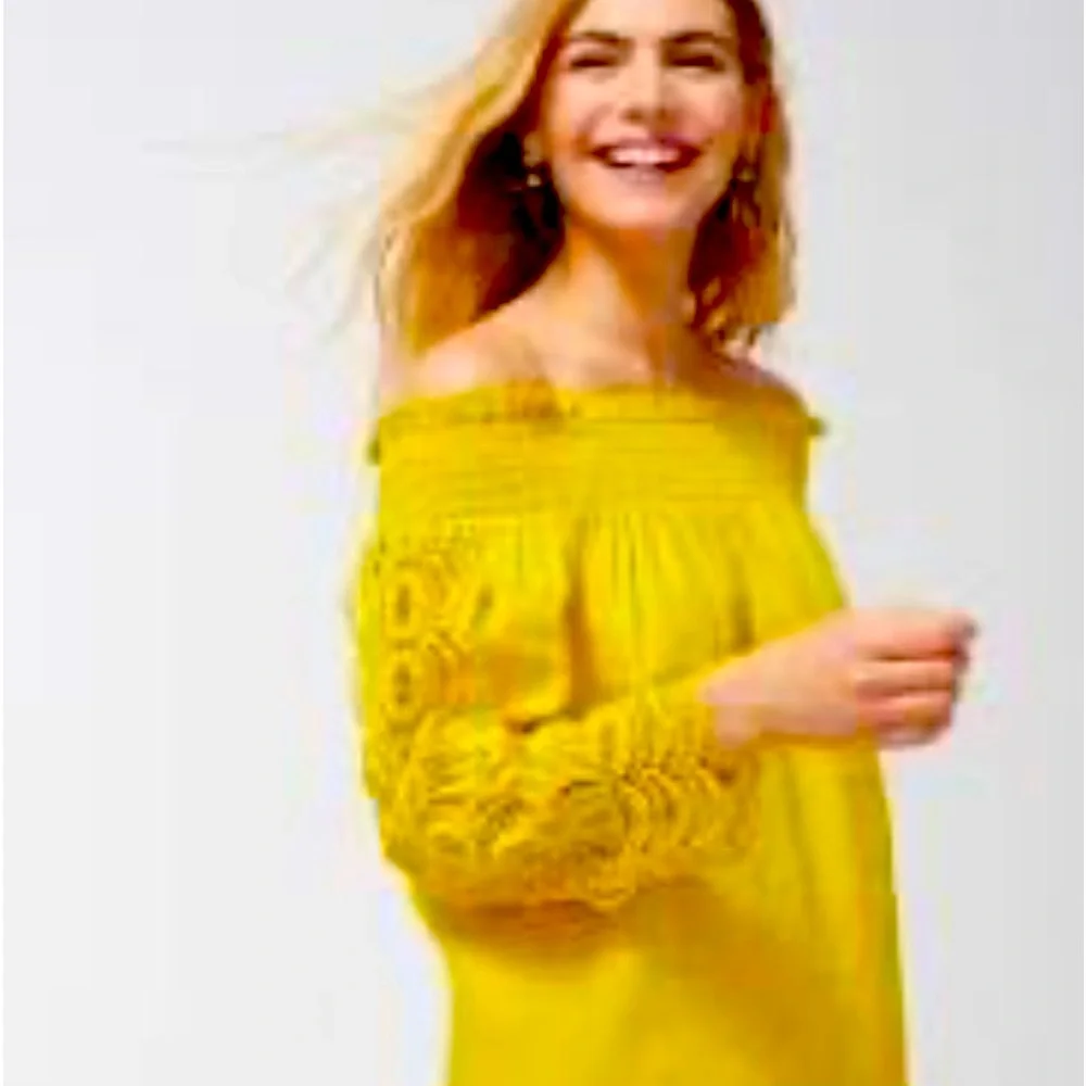 Chico’s off the shoulder linen blouse; size 1.5 - Picture 1 of 1